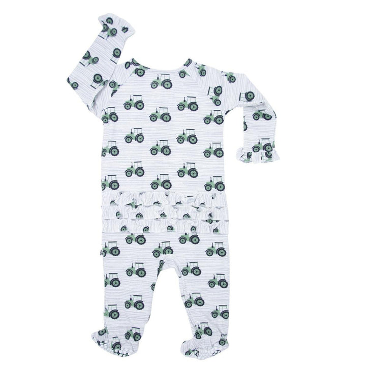 Ruffle Footie - Tractor - Newborn - Pajamas