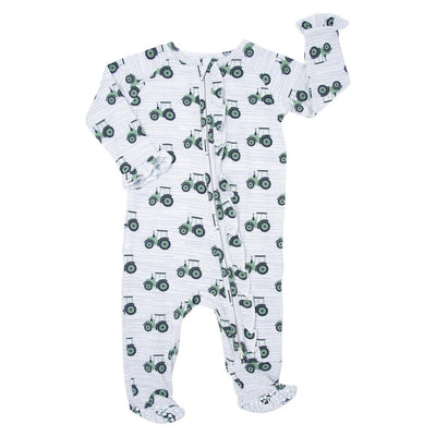 Ruffle Footie - Tractor - Newborn - Pajamas