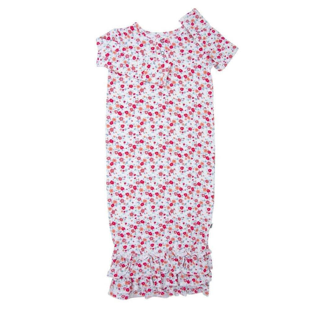 Ruffle Gown - Crimson Floral - OS - Nightgown