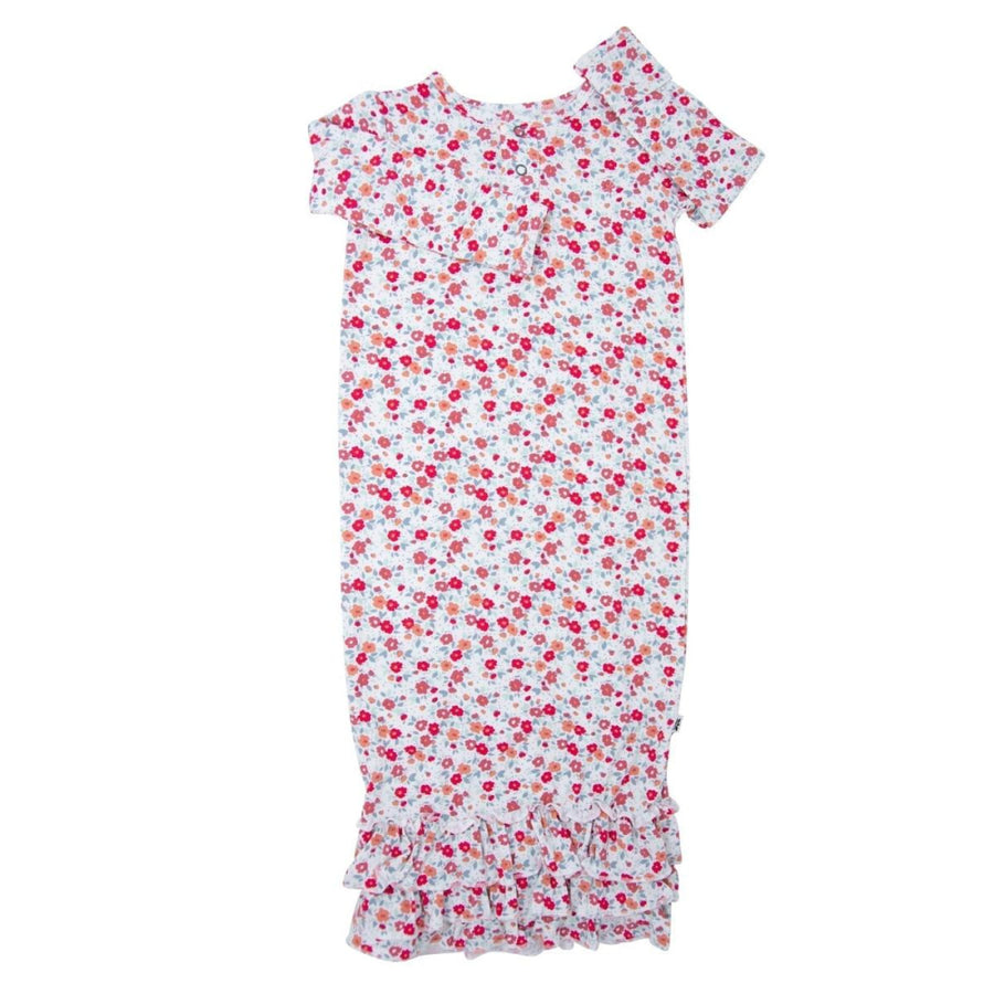 Ruffle Gown - Crimson Floral - OS - Nightgown
