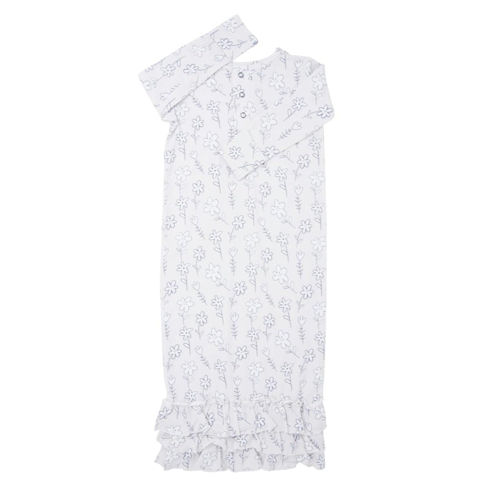 Ruffle Gown - Grey Doodle - OS - nightgown - baby