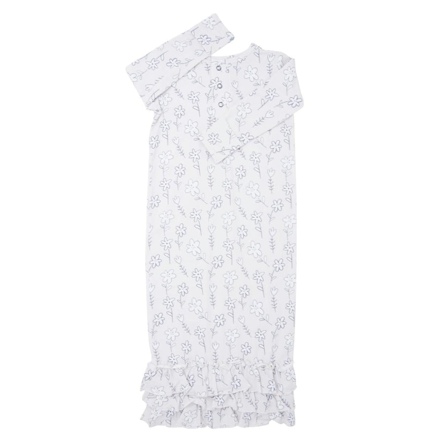 Ruffle Gown - Grey Doodle - OS - nightgown - baby
