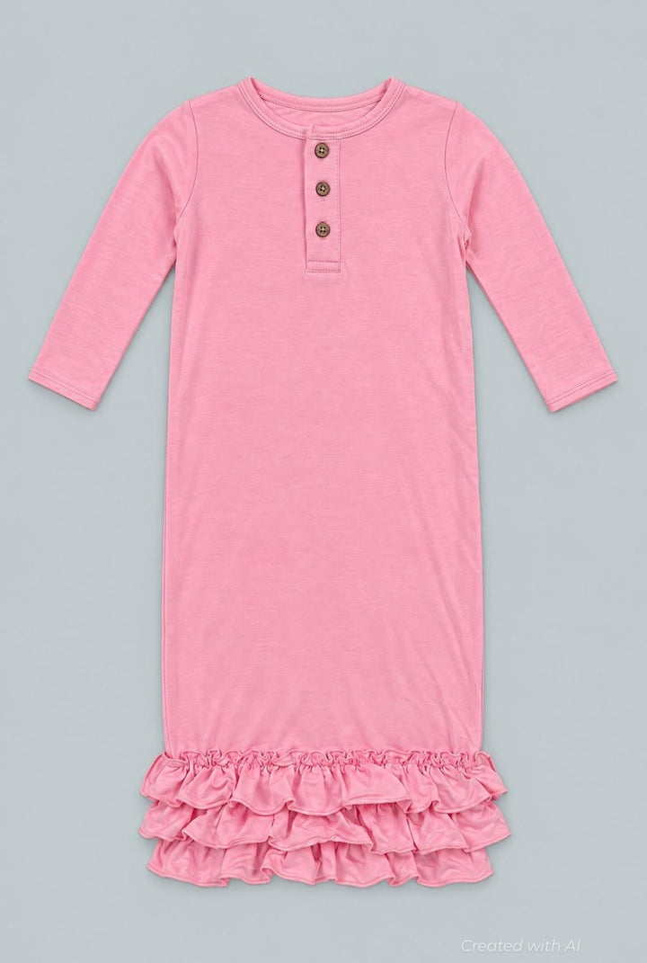 Ruffle Gown - Tulip Pink - OS - Gown