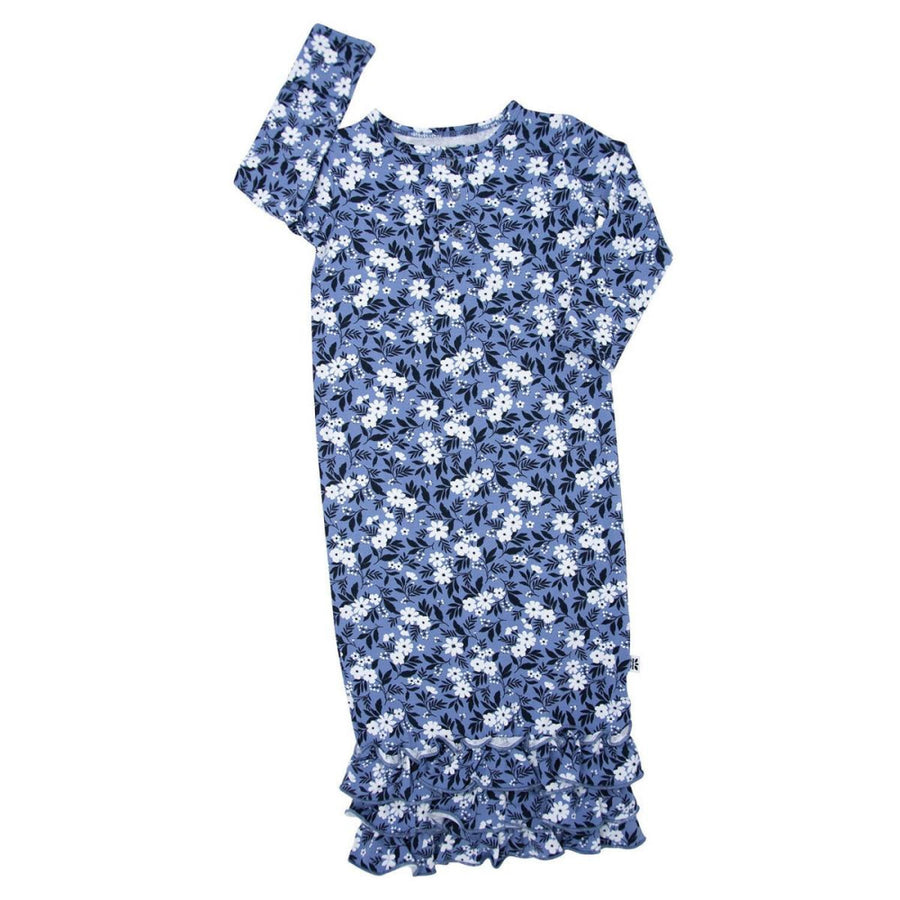 Ruffle Gown - Vintage Floral Blue - OS - Nightgown