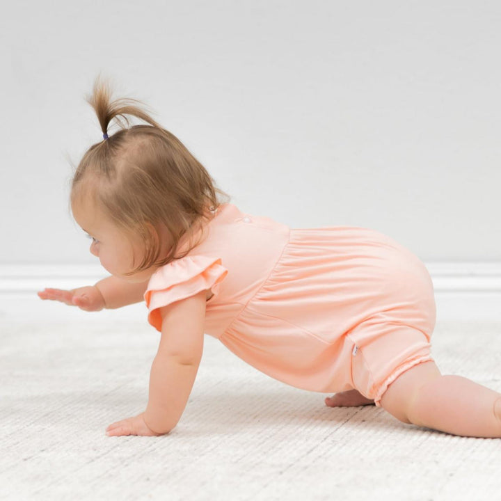 Ruffle Romper - Apricot - Romper