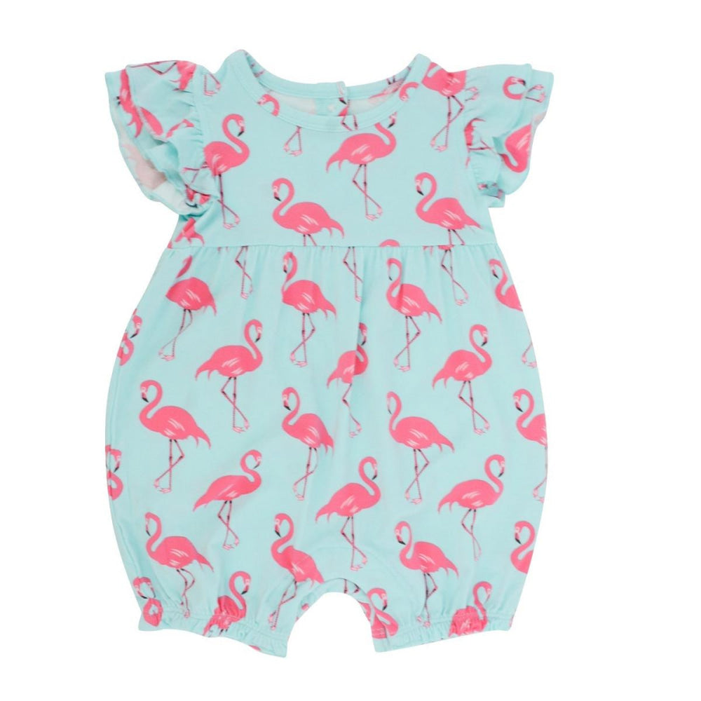 Ruffle Romper - Flamingo Aqua - Romper