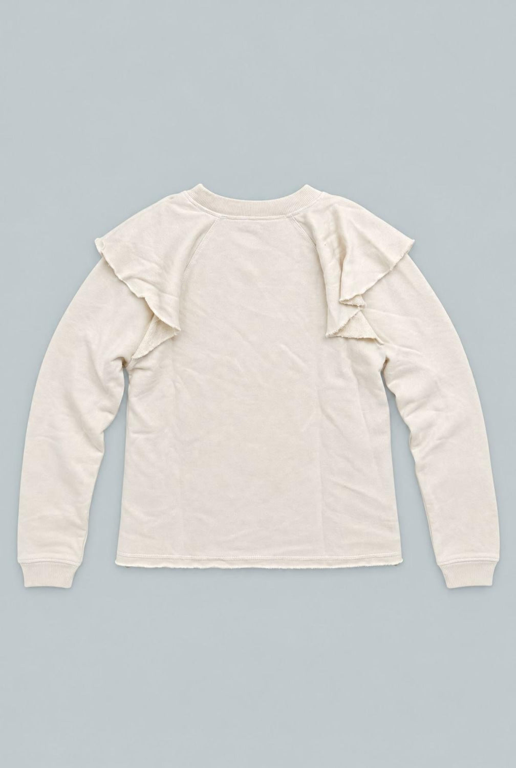 Ruffle Sweatshirt - Ivory - Crewneck Sweatshirt