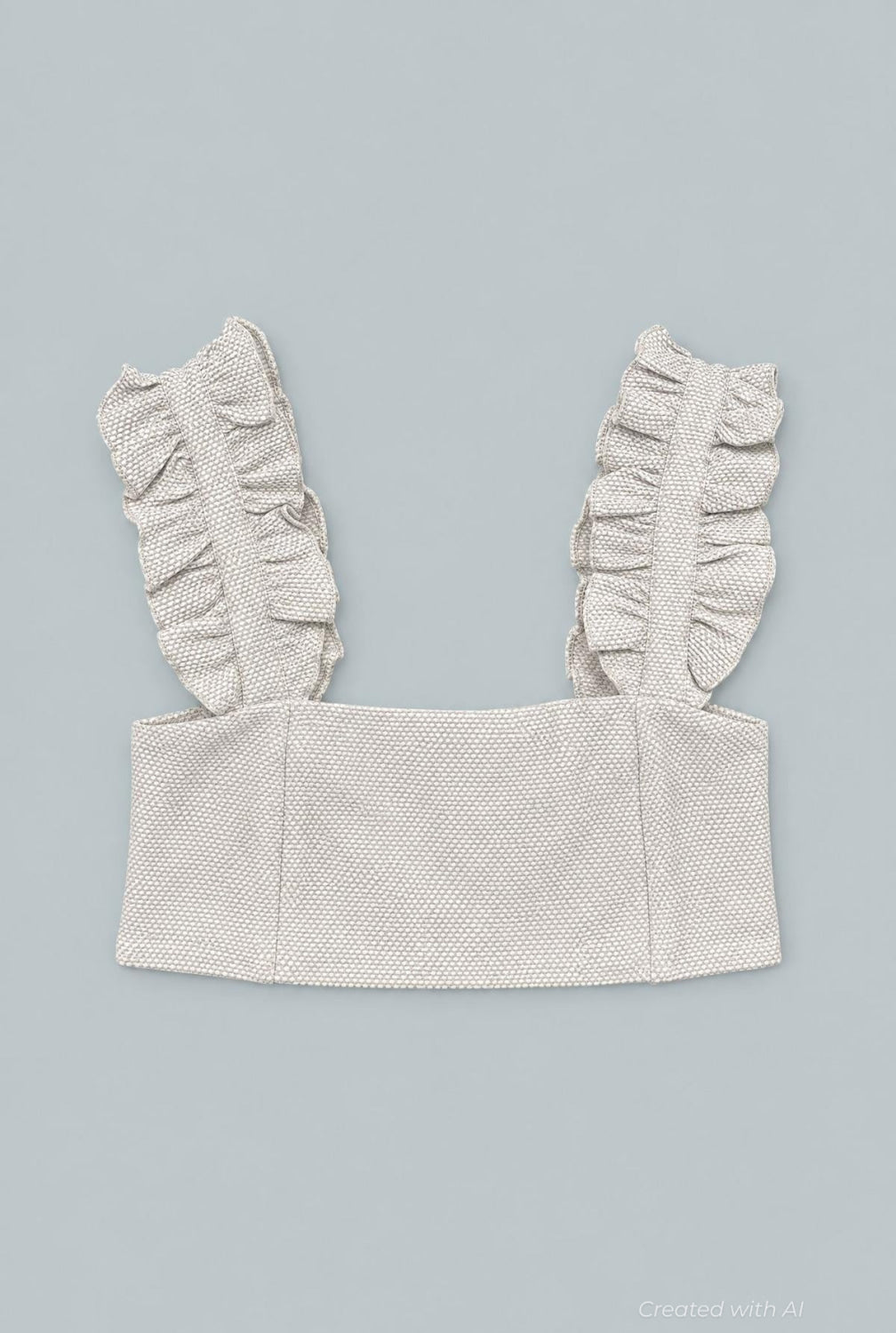Ruffle Tank Bikini Top - Ivory - Bikini Top