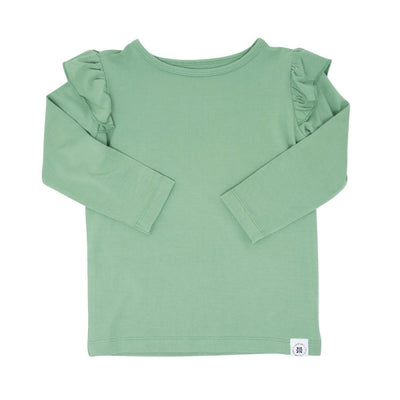 Ruffle Top - Shale Green - Shirt