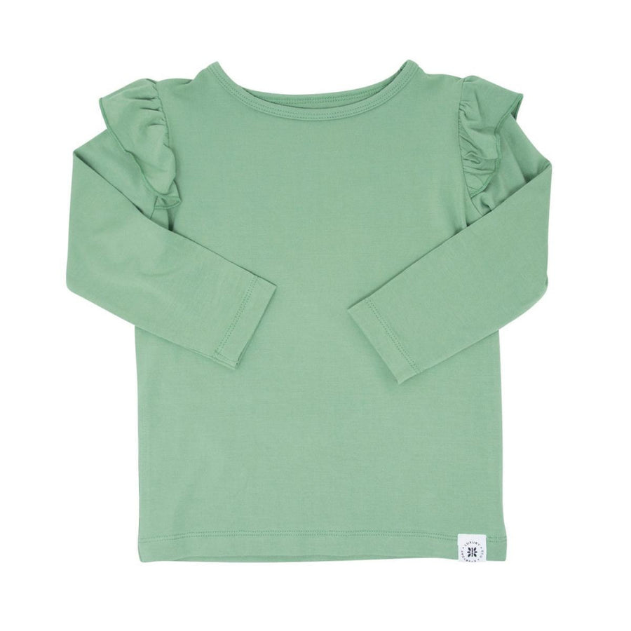 Ruffle Top - Shale Green - Shirt