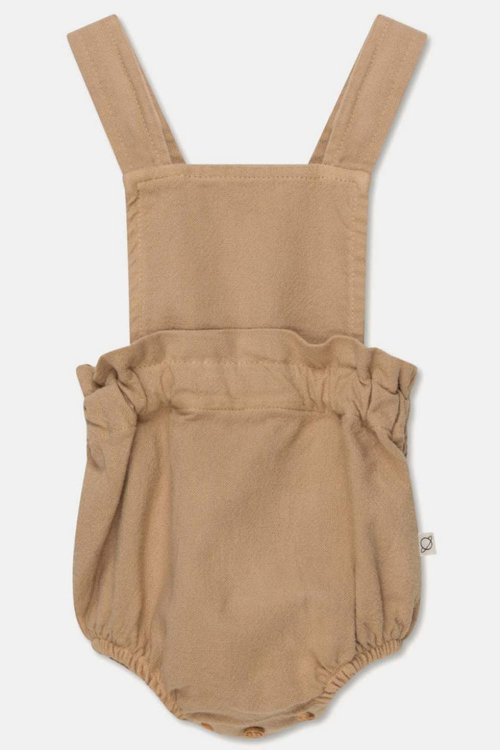 Rustic cotton smocked baby overalls - Sand - 6M - Overalls