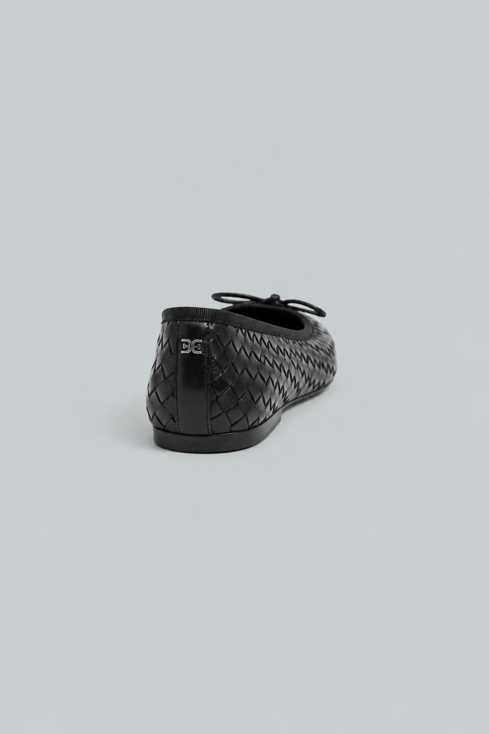 Ruthie Woven Ballet Flat - Black Leather - 8 - Flats
