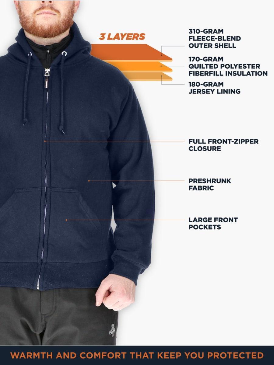 Insulated Quilted Sweatshirt - Navy