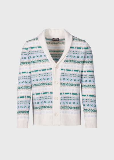 Fair Isle Button Front Cardigan - Arctic
