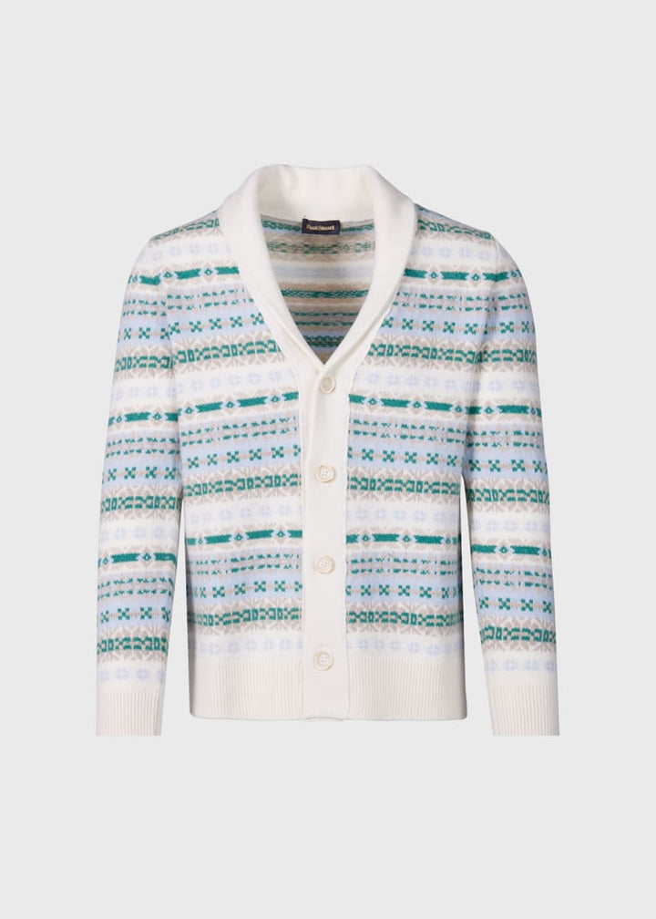 Fair Isle Button Front Cardigan - Arctic