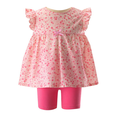 Flowerette Top and Bike Short Set