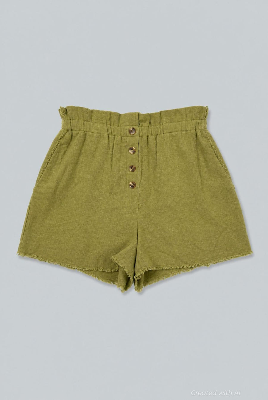 Ryan Paperbag Shorts - Green - Shorts