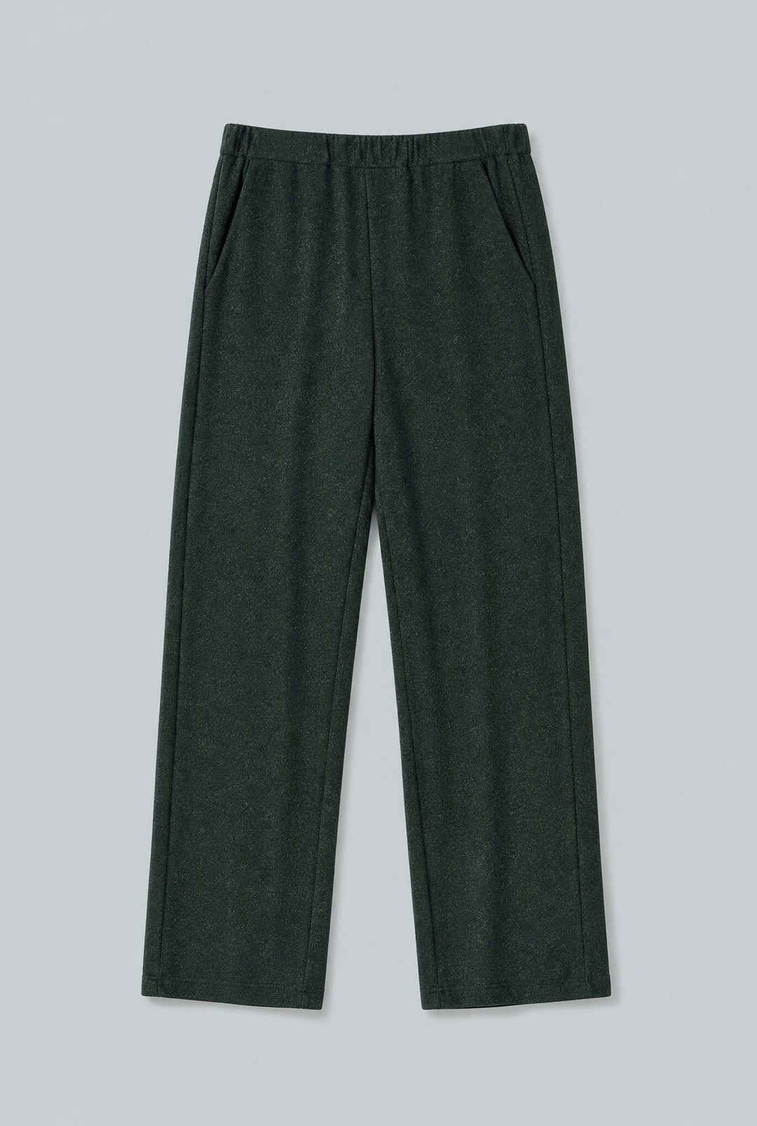 Lurex Straight Leg Pants - Forest Green