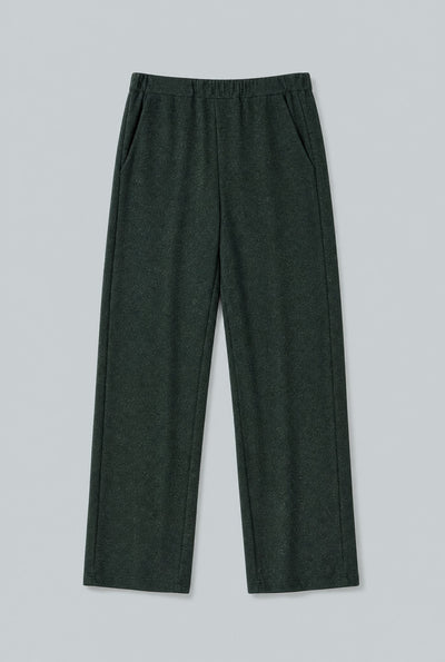 Lurex Straight Leg Pants - Forest Green