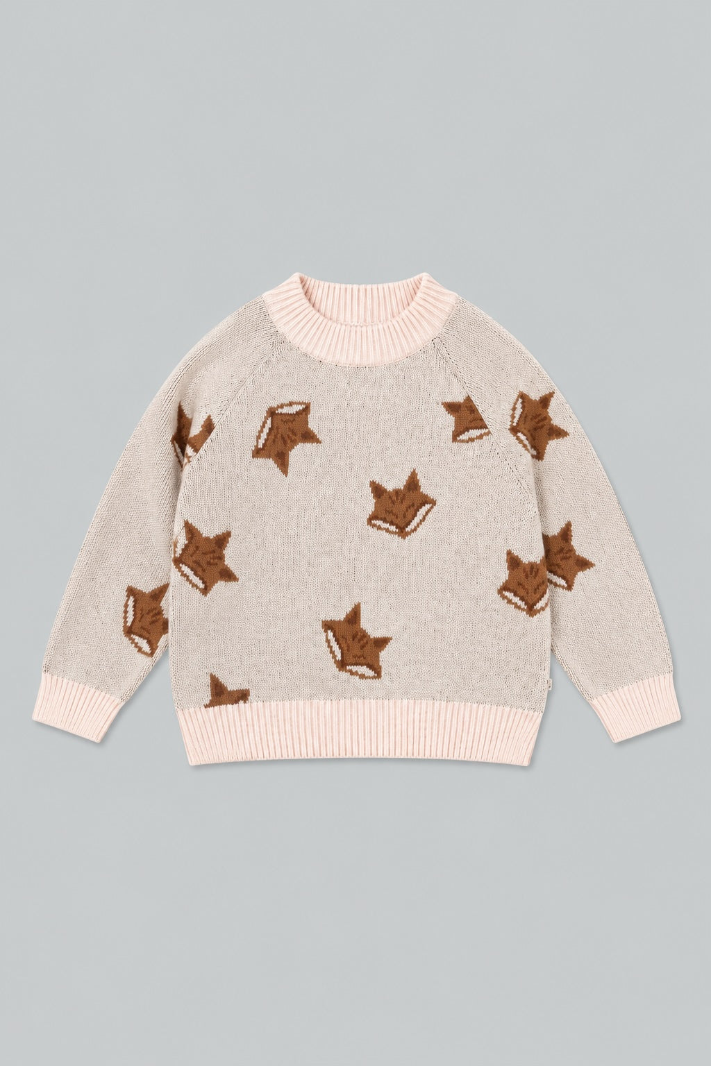 Organic Fox Knit Sweater - Pale Pink