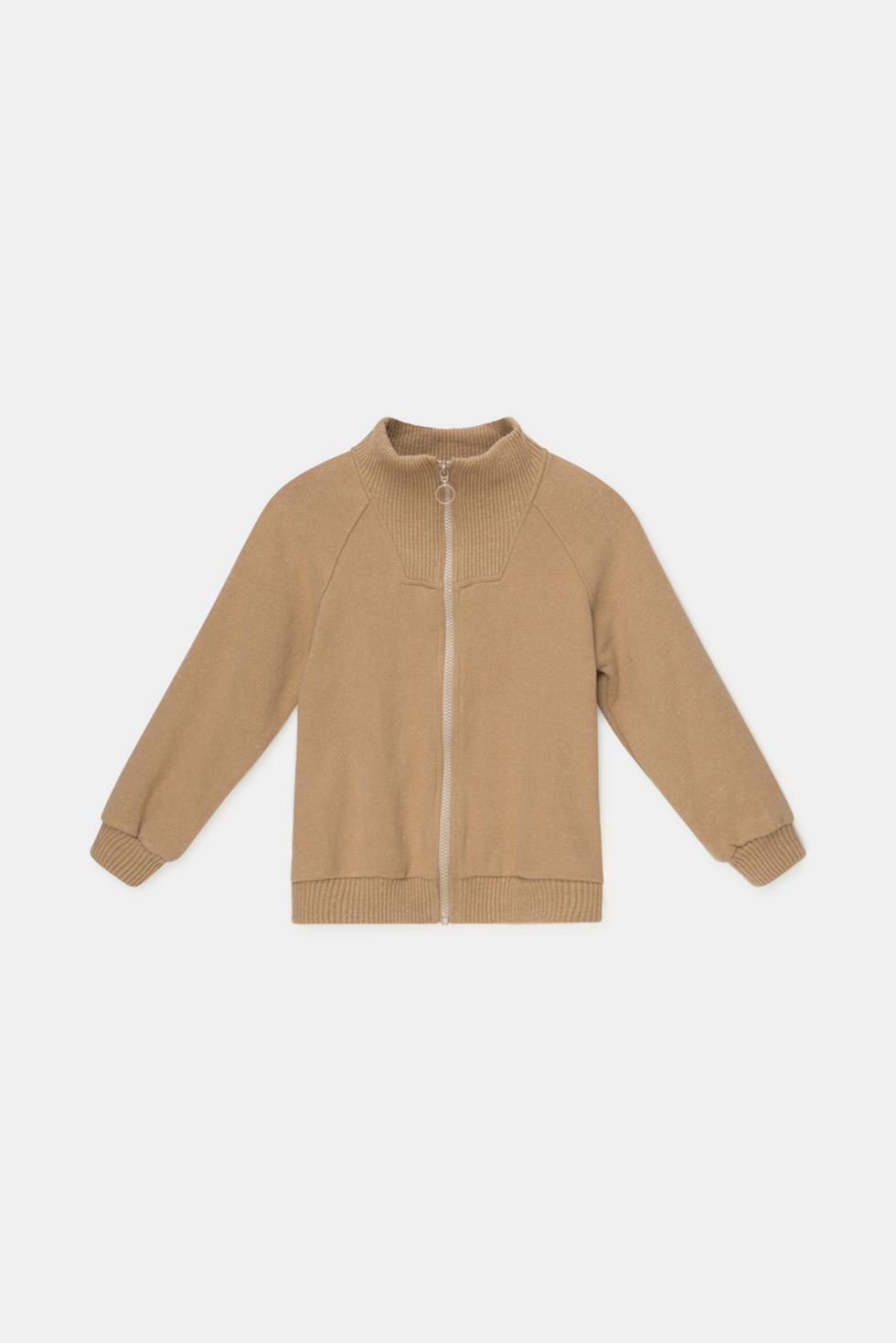 Organic knit jacket - Camel