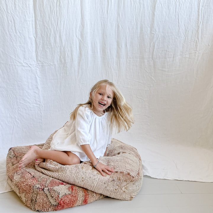 Kids Long Sleeve Peasant Top - White