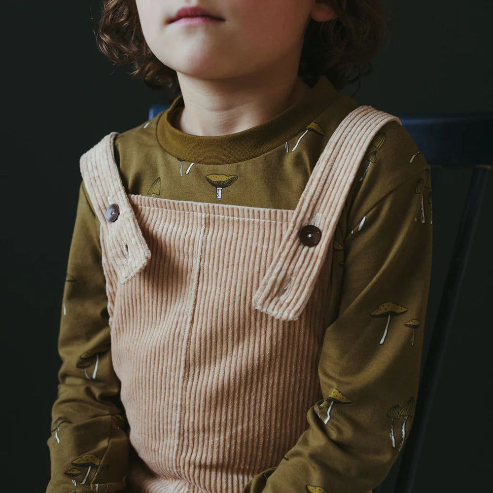 Organic Long Sleeve Top - AOP Mushroom Tops Kid Wild 