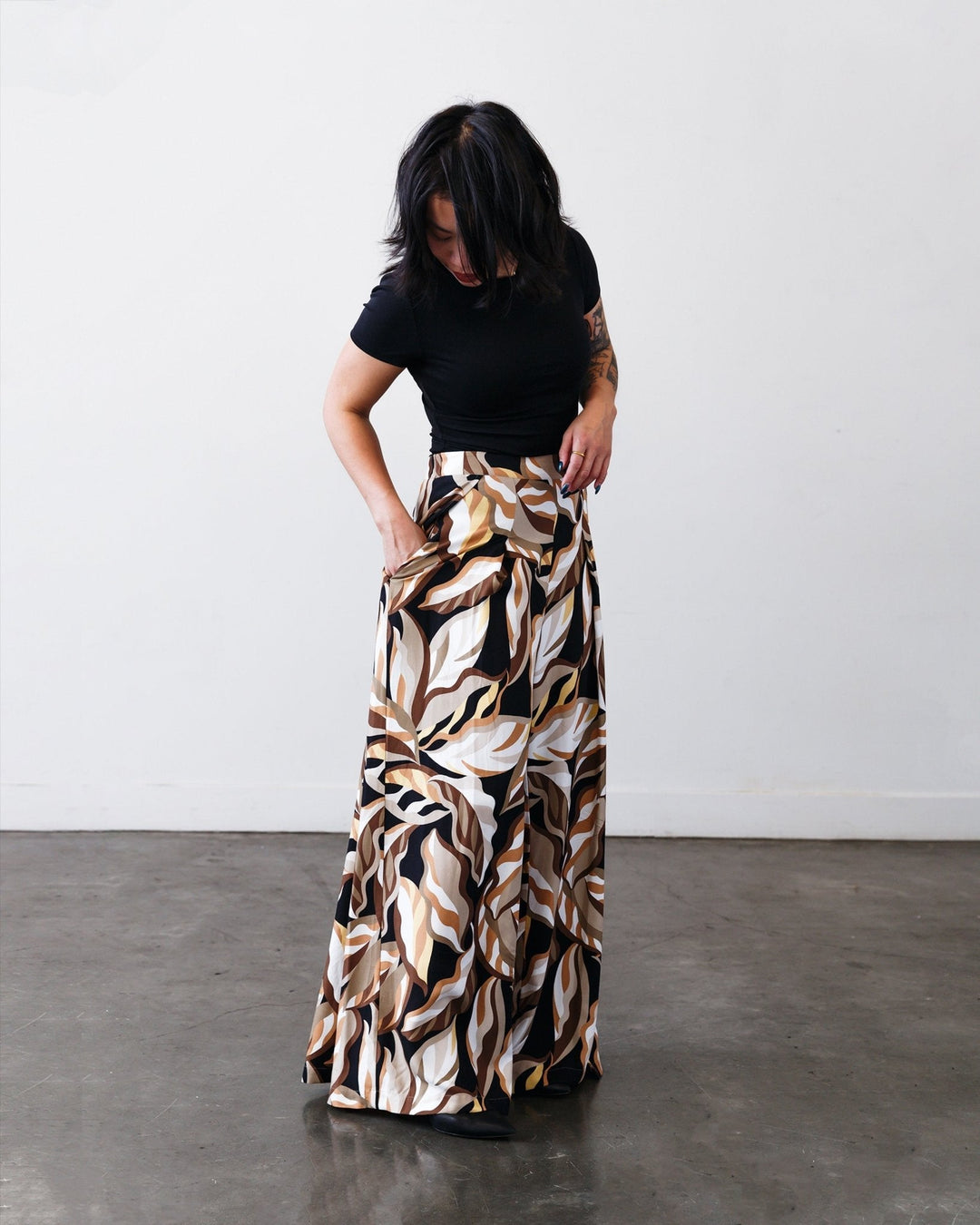 The Printed Sarah Pant - Mocha-print