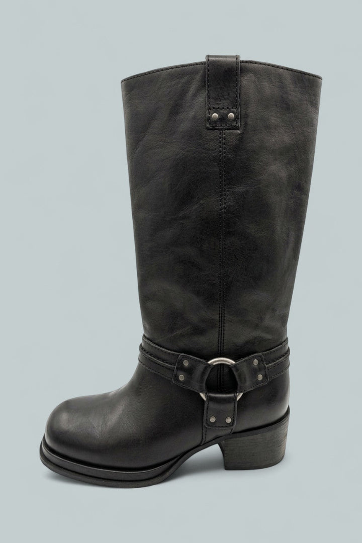 Anok Harness Boots - Black Distressed