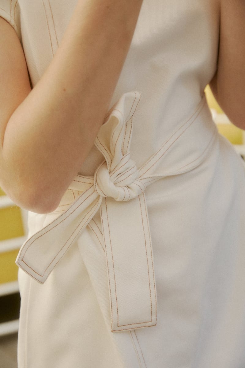 Sid Wrap Denim Dress - White
