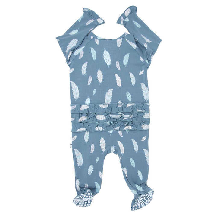 Ruffle Footie - Feathers