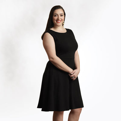 Sleeveless Crossover Dress - Black