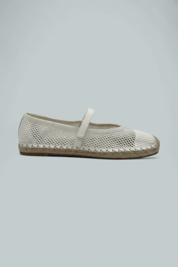 Lynn Mesh Ballet Espadrille - Optic White