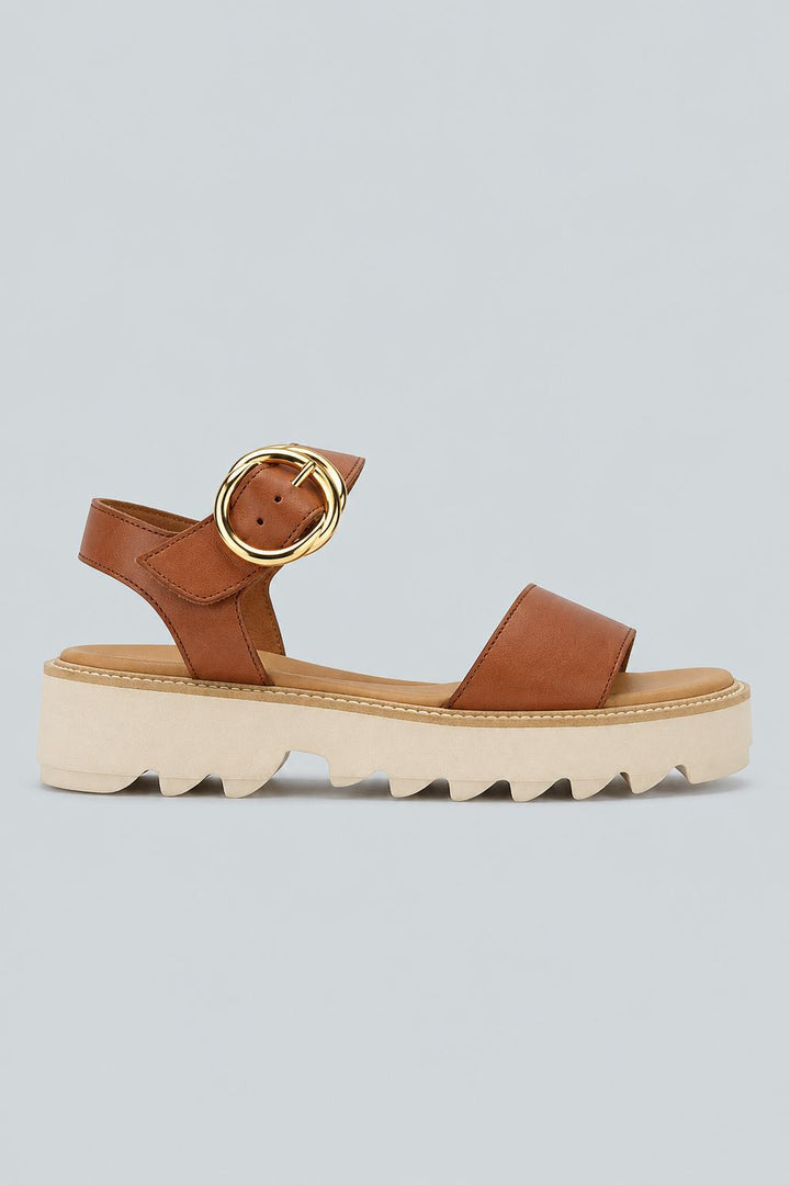 Women's Darcy Leather Sandals - Cognac Leather