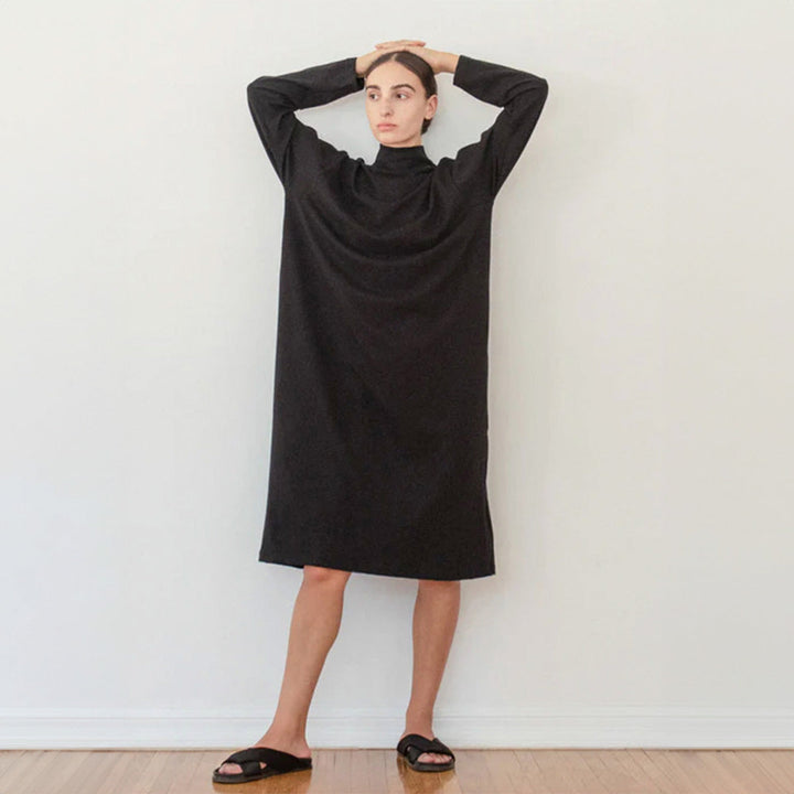 Mockneck Dress - Black