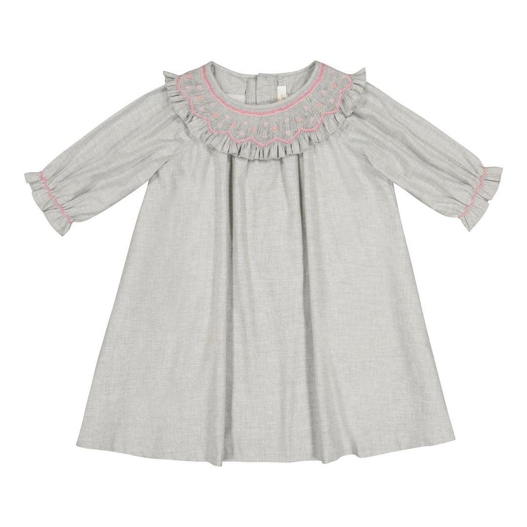 Sherazade Grey Long Sleeve Bishop Dress