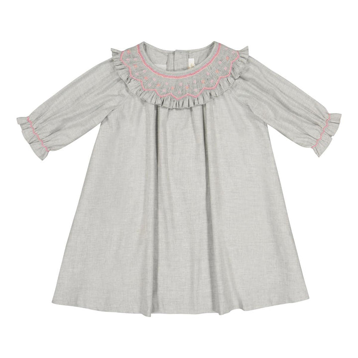 Sherazade Grey Long Sleeve Bishop Dress