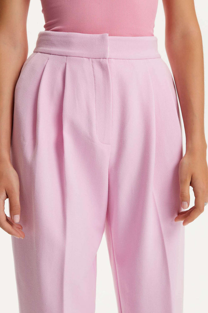 High Waist Carrot Pants - Pink