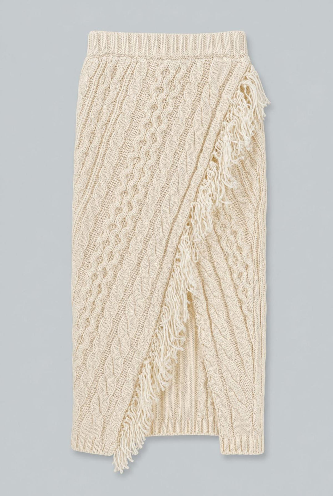 Cableknit Sweater Skirt - Ivory