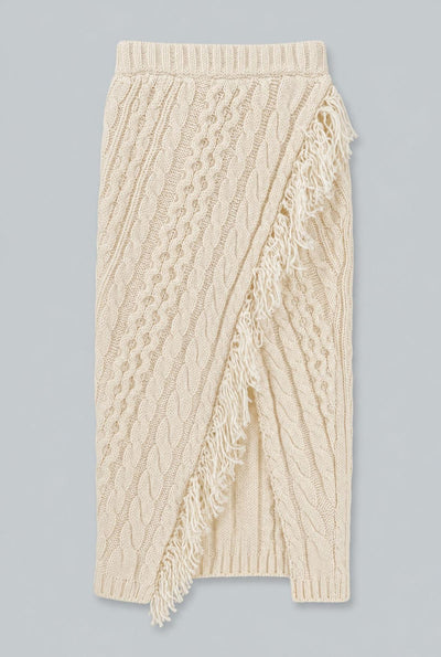 Cableknit Sweater Skirt - Ivory