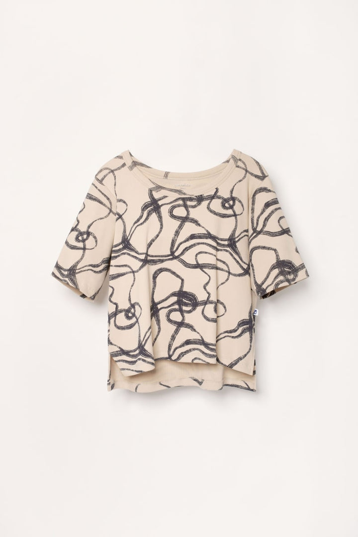 Organic Ribbed T-Shirt Women - Wind