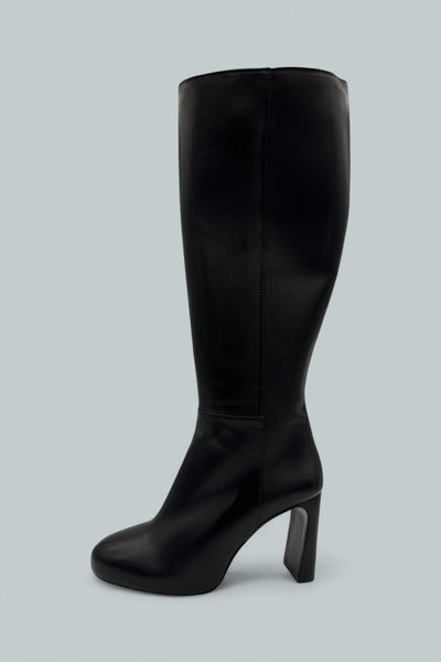 Babette Platform Zip Boots - Black