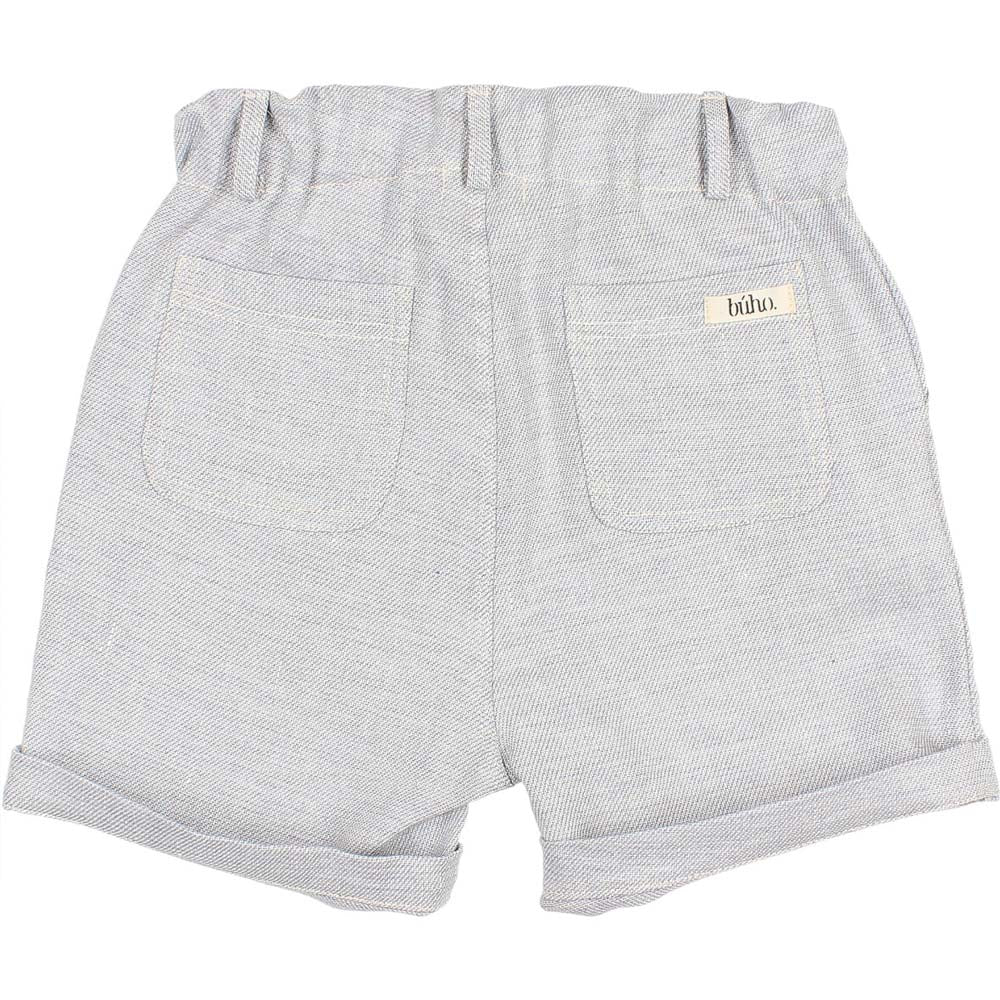 Twill Linen Bermuda with Pockets & Belt Loops - Jeans Denim