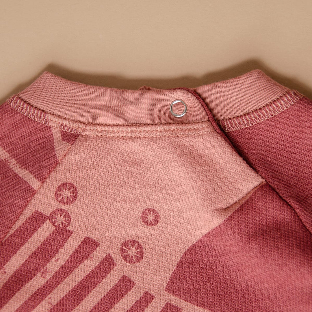 Organic Pima Cotton Sweatshirt Snowy Andes - Red