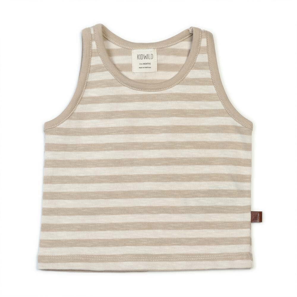 Organic Tank Top - Pebble Stripe Tops Kid Wild 