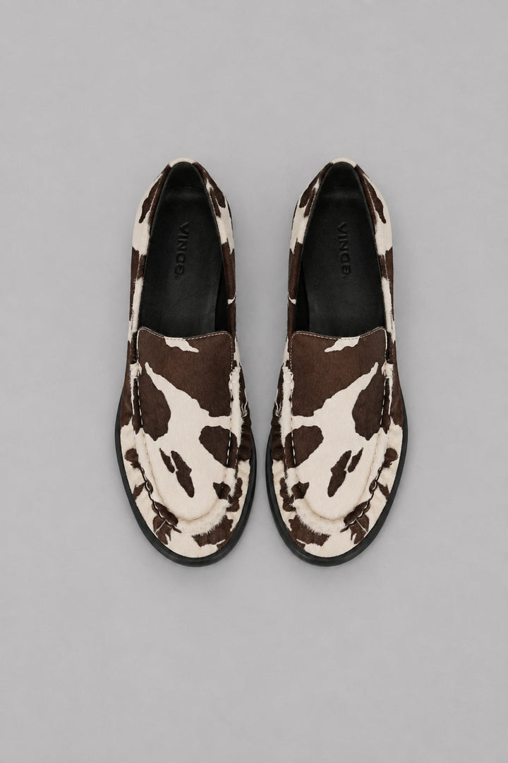 Womens Nora Calf Hair Loafers - Moon Multi