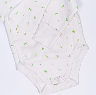 Bundle Of Joy Wrap Interlock Bodysuit - Innocence White
