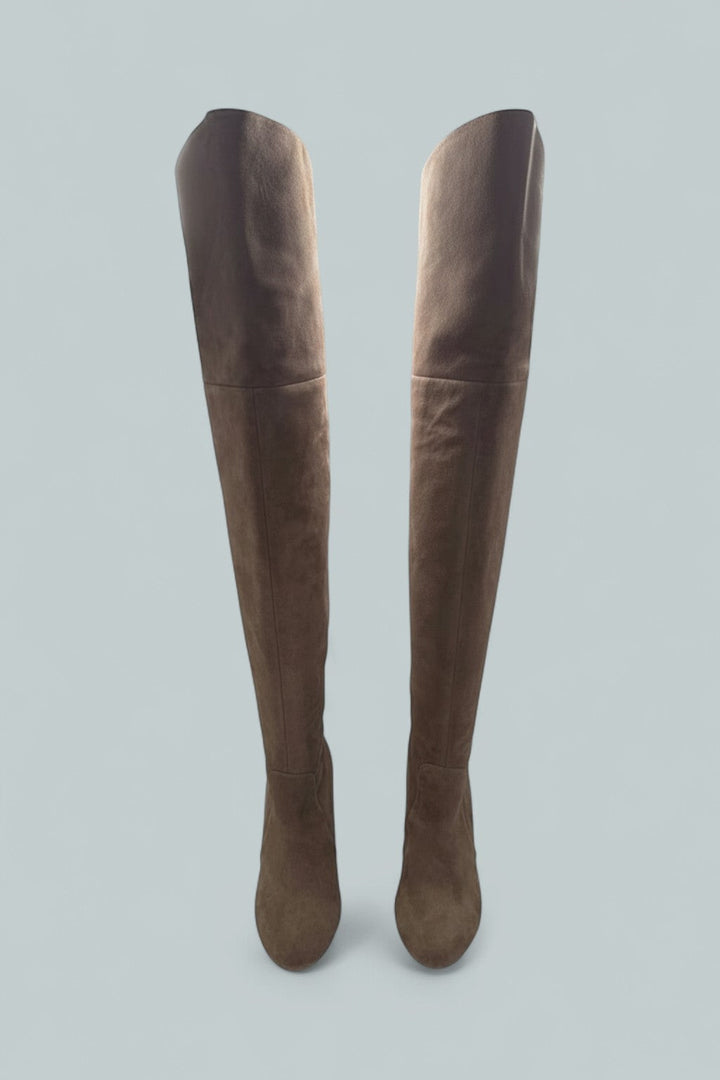 Babette Over The Knee Tubo Boots - Taupe