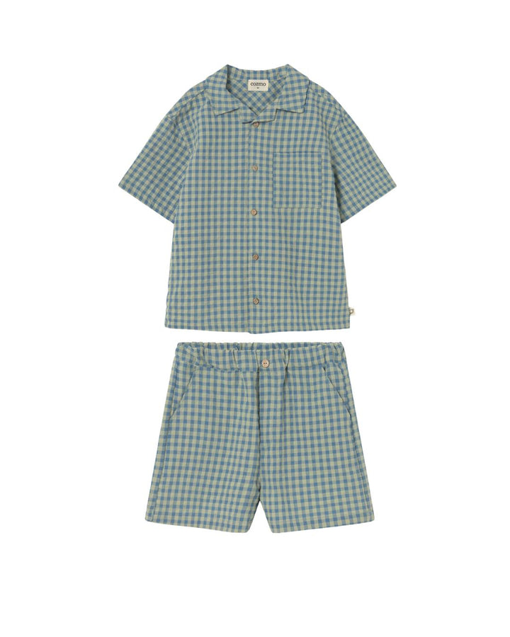 Blue Gingham Cotton Set
