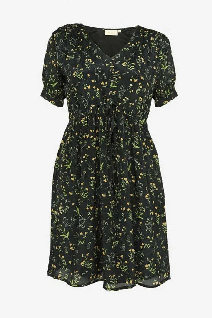 Short Drawstring Dress - Emerald Fields